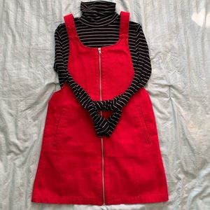 Red Overall Dress